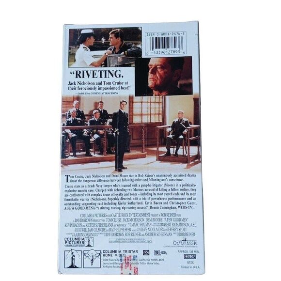 A Few Good Men VHS 1992 Movie R Tom Cruise New Sealed Watermark Columbia TriStar - Picture 2 of 3